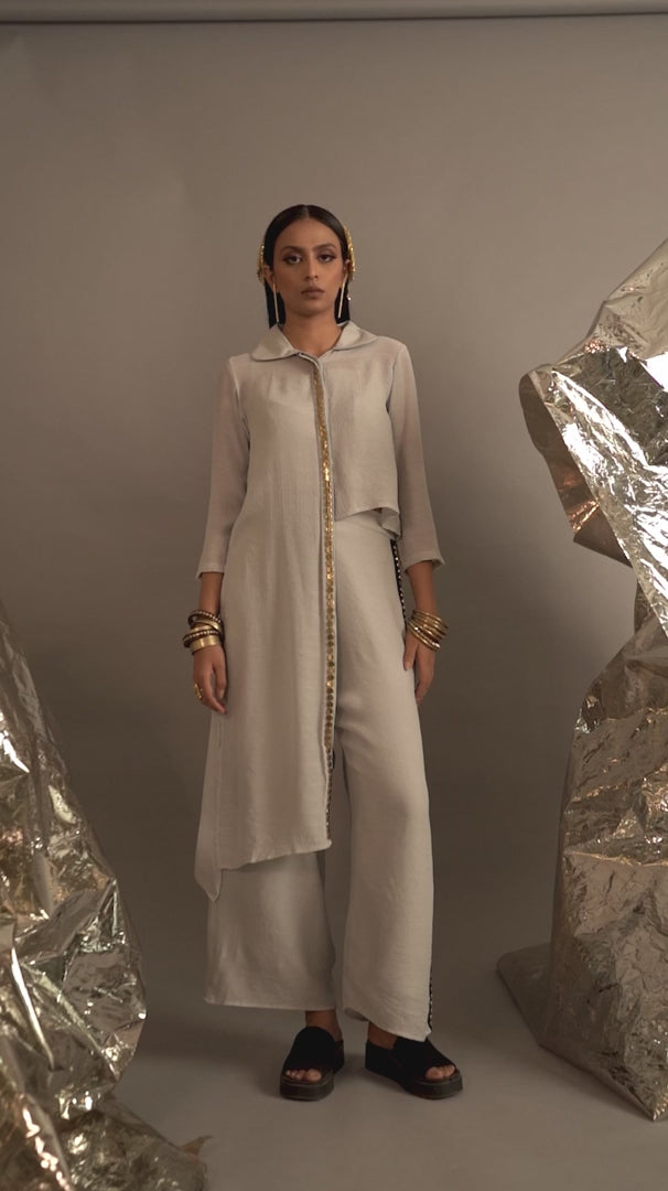 Long Short Shirt Set