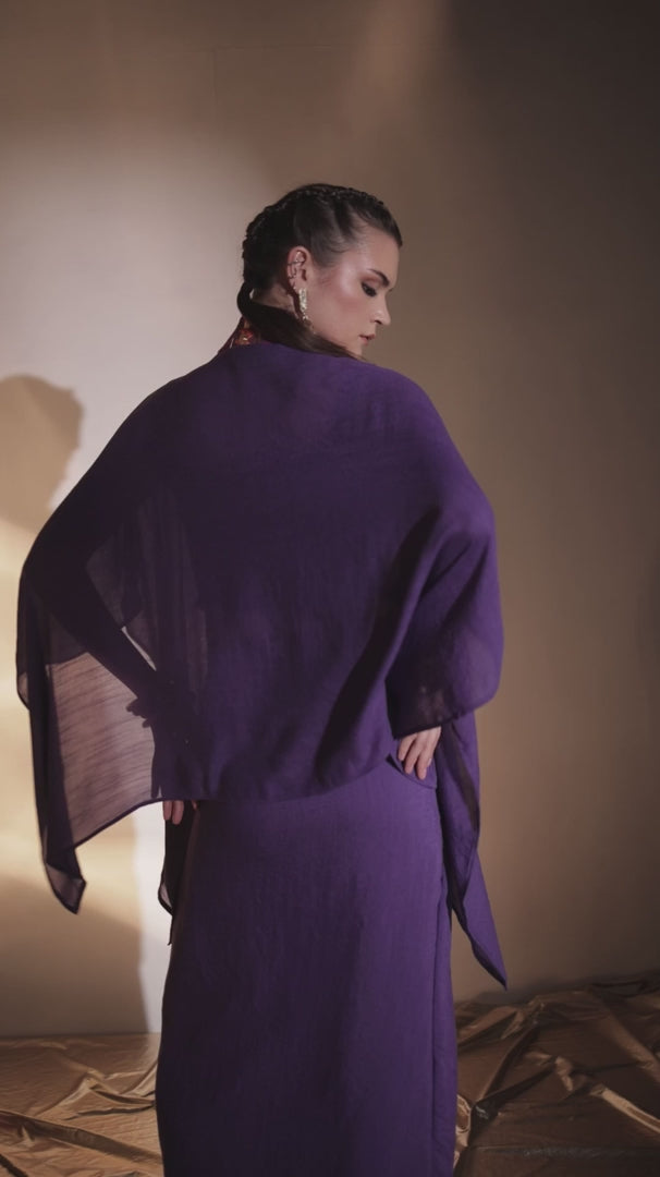 V-poncho boho twin set