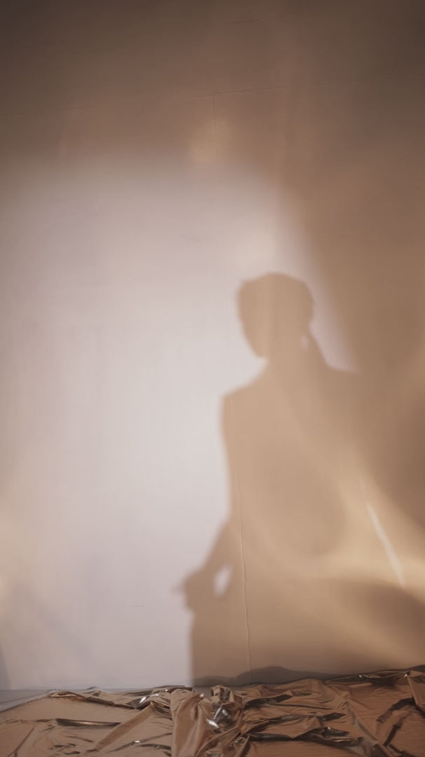 Cowl dress with a cape blazer waistcoat